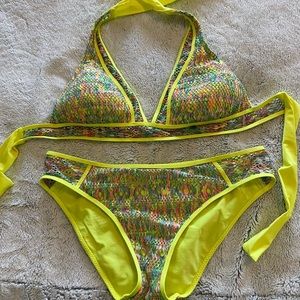 BECCA colorful halter bikini- size D/L
